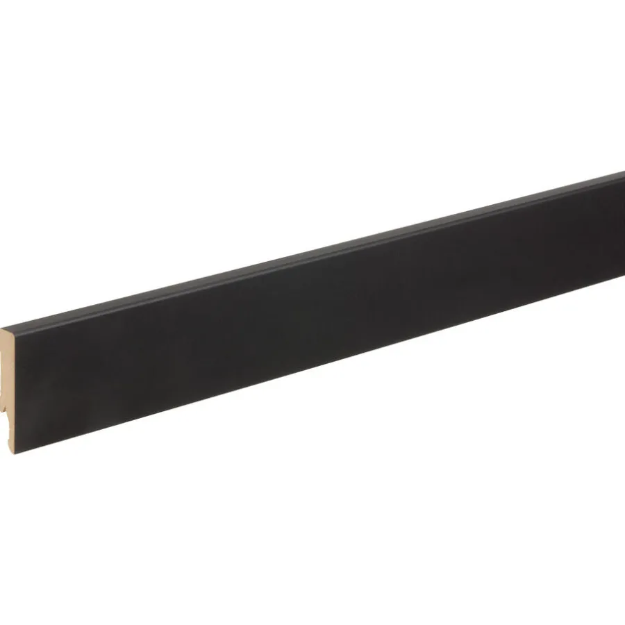 Kwantum Plinten*Plakplint MDF Zwart 7,5 X 240 Cm 240x7,5 Cm