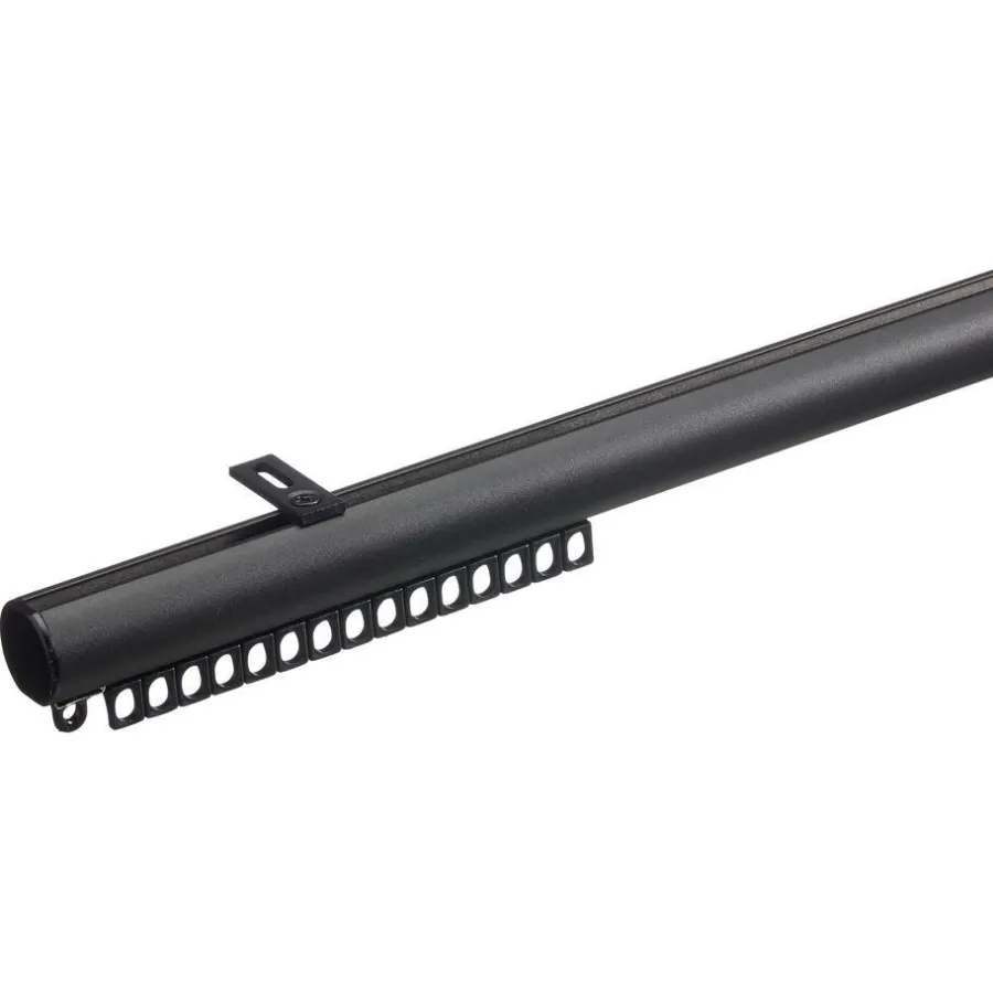 Kwantum Gordijnrails*Railroedeset 200 Cm Zwart Metaal - Ø28mm