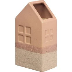 Kwantum Vazen & Potten*Vaas Huis Terra 14x7,2x15,5 Cm 14x7x16 Cm 14X07X16CM